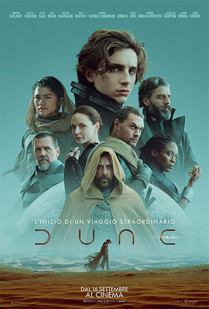 Locandina film Dune parte uno di Denis Villeneuve tratto dal romanzo Dune di Frank Herbert